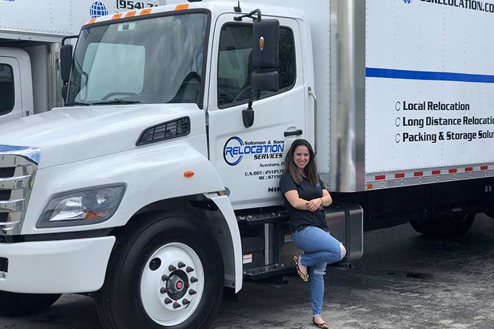 Employee with moving truck